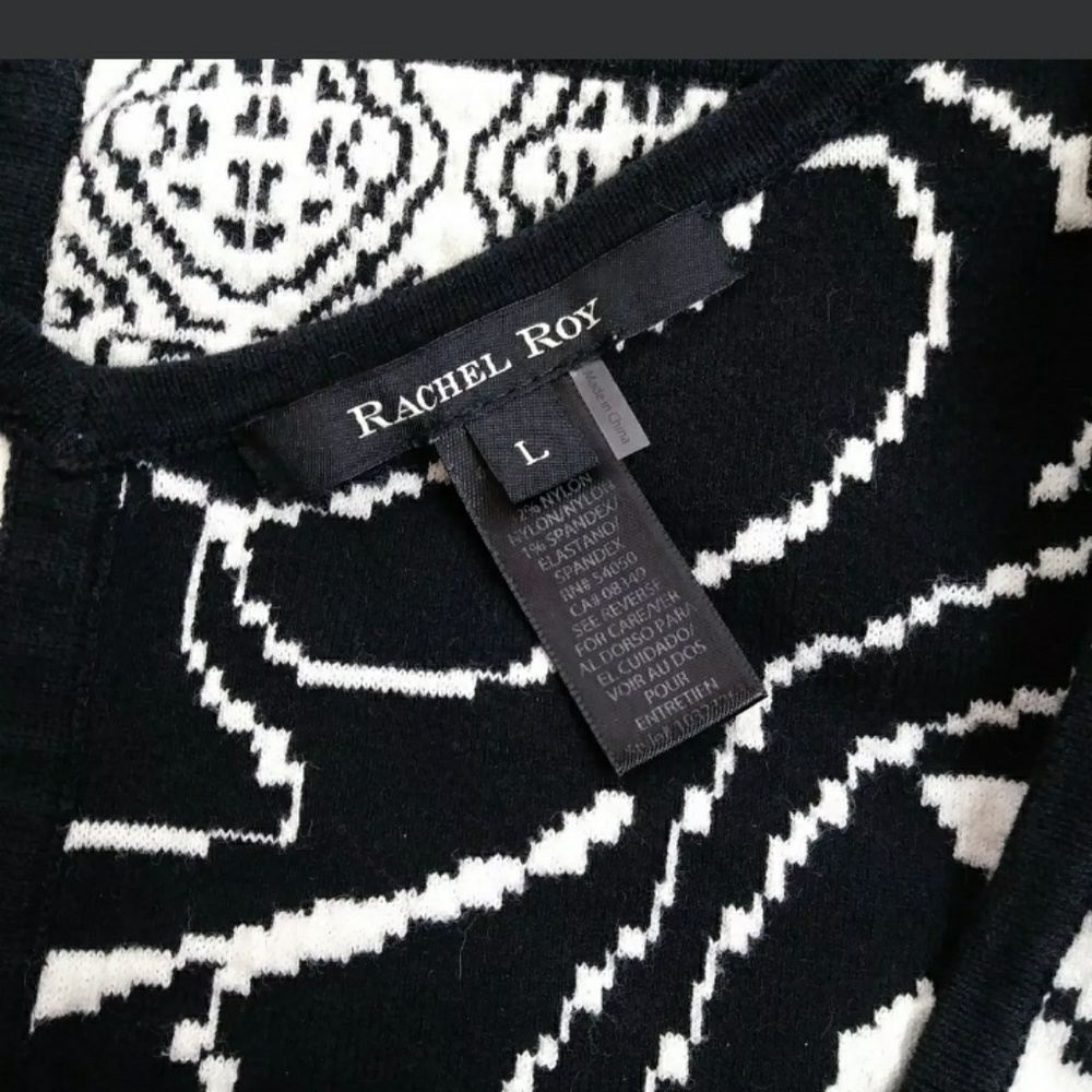🌷Rachel Roy Black White Sweater dress Color block - Picture 4 of 6